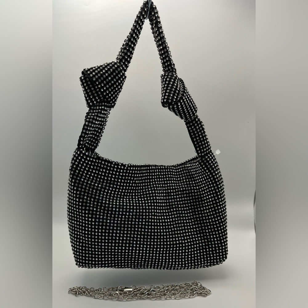 Chic Black Rhinestone   Women's Handle or Shoulder Bag
